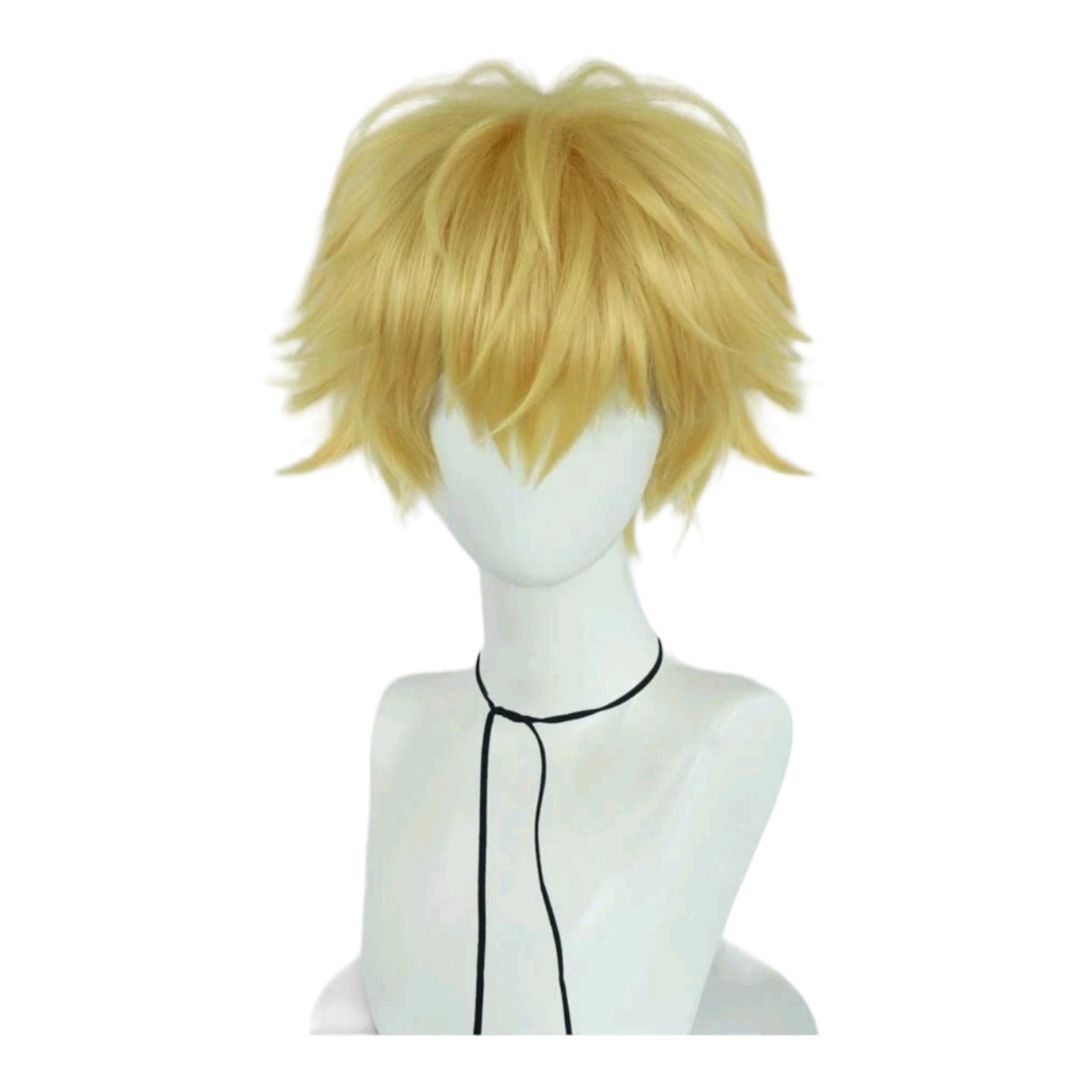 Peluca Rubio Dorado Corta Estilizada para Cosplay
