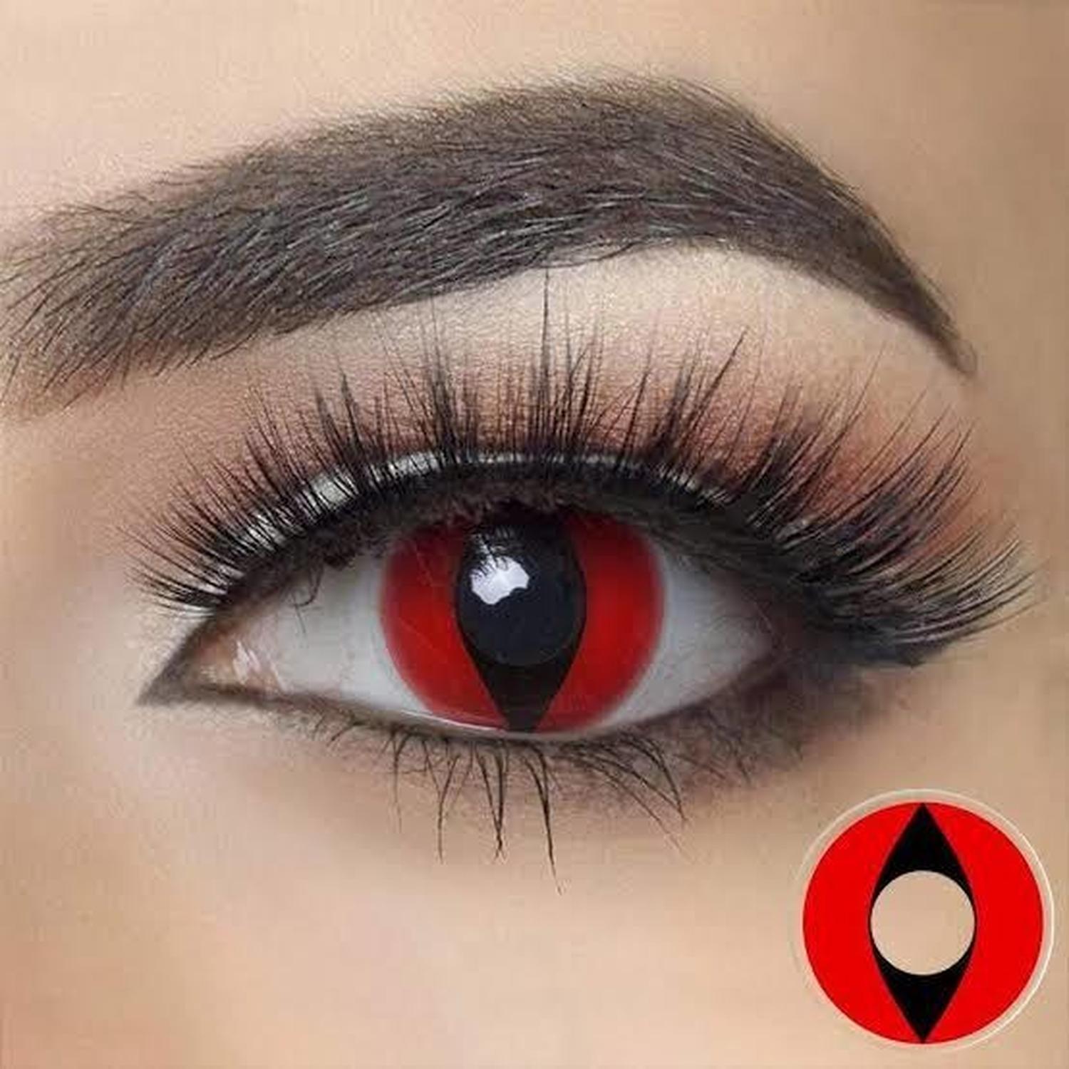 Ojos Pupilentes Rojos Con Negro Ojo Rojo Por Lentillas Pupilentes