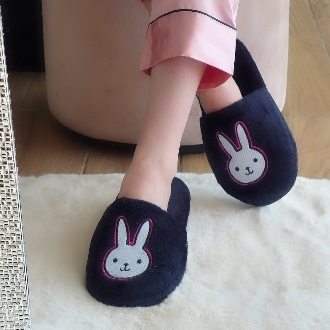 Pantuflas del Hogar Lymalimoon Conejo Peluche Rosa y Negro
