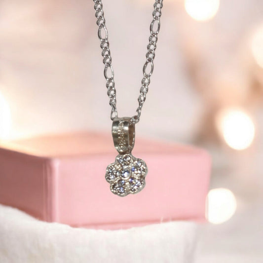 Collar Plata 925 Flor Hibisco