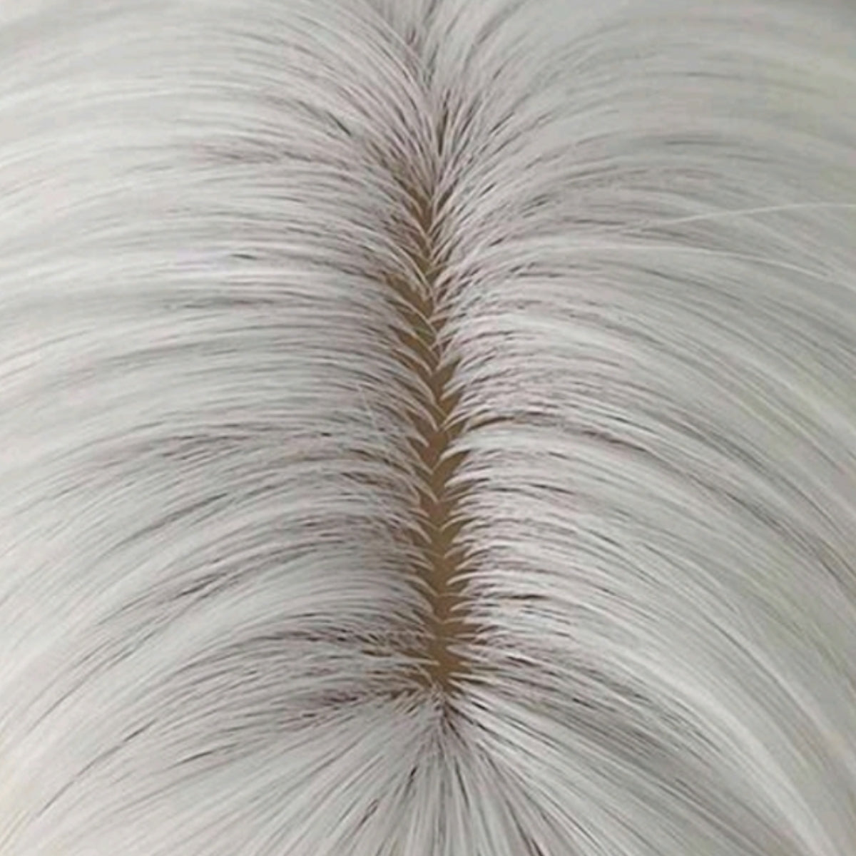 Peluca Blanca Lisa Larga con Fleco Fibra Mate