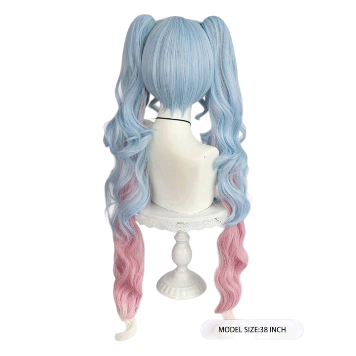 Peluca Coletas Azul y Rosa Hatsune Miku Snow 2023
