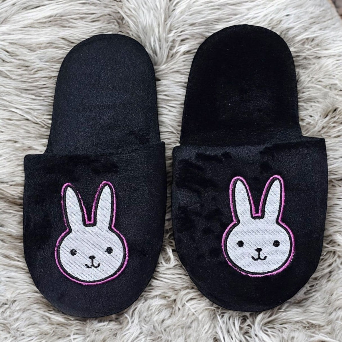 Pantuflas del Hogar Lymalimoon Conejo Peluche Rosa y Negro