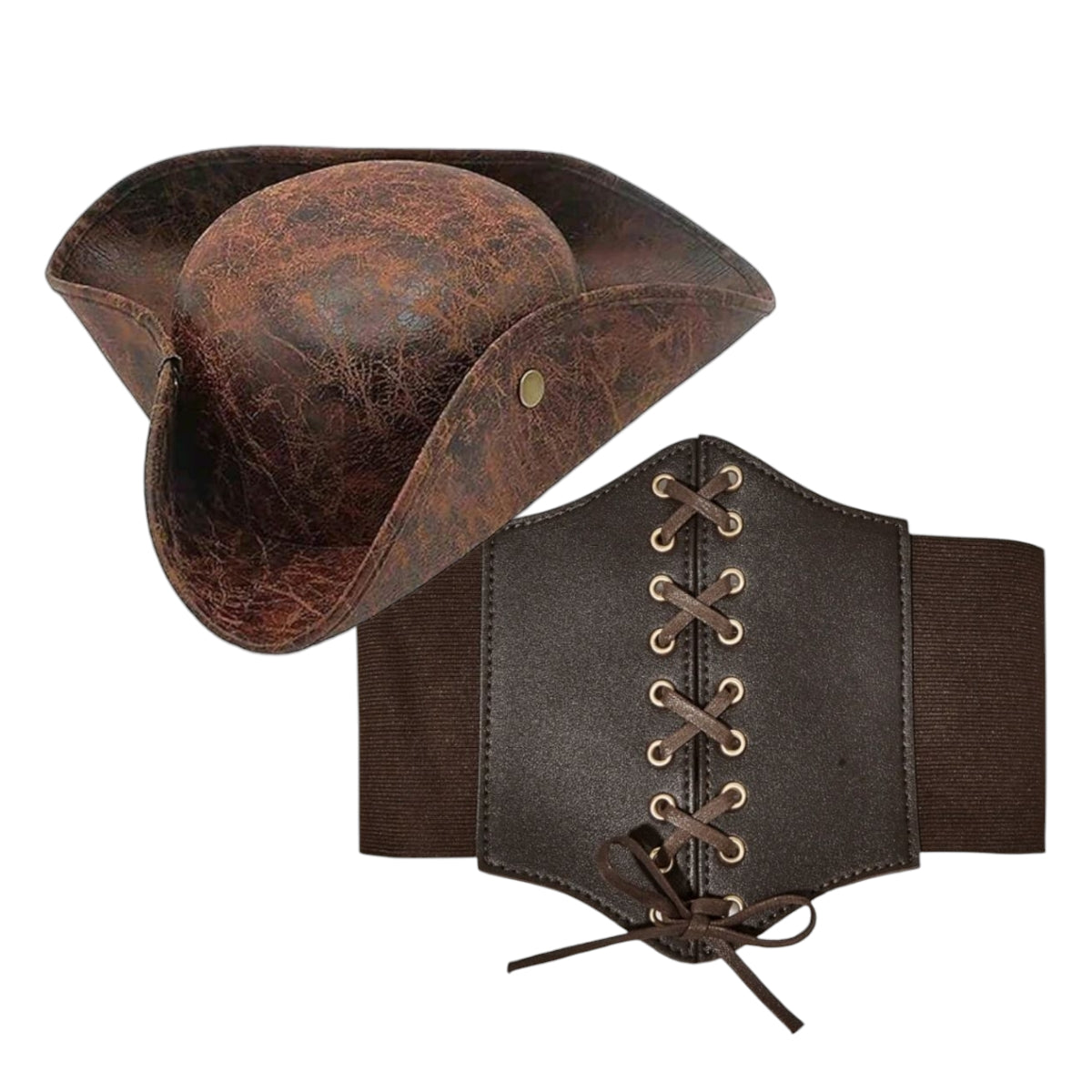 Kit Accesorios Complementarios Disfraz de Pirata Sombrero y Corset