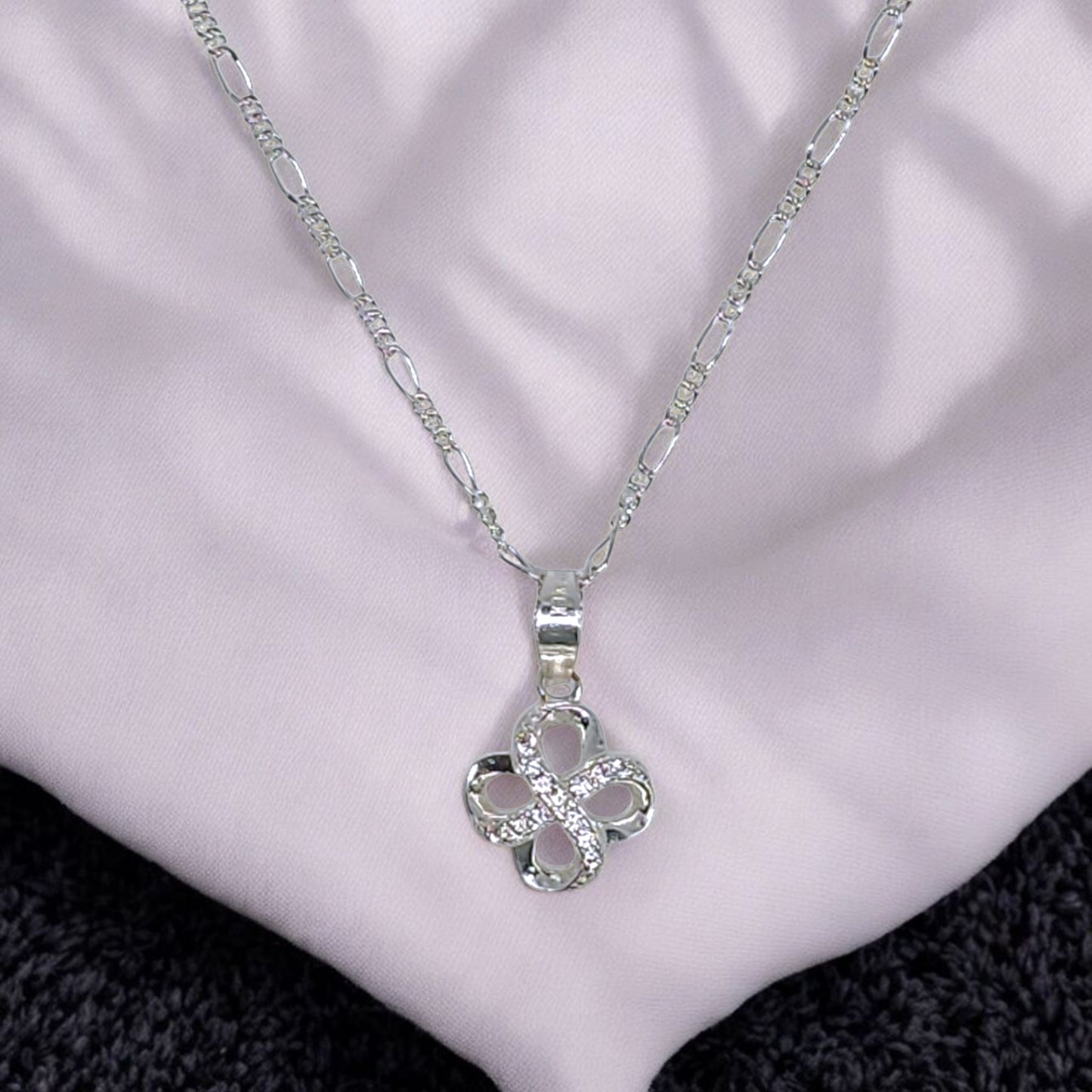 Collar Plata 925 Elegante Dije con Nudo