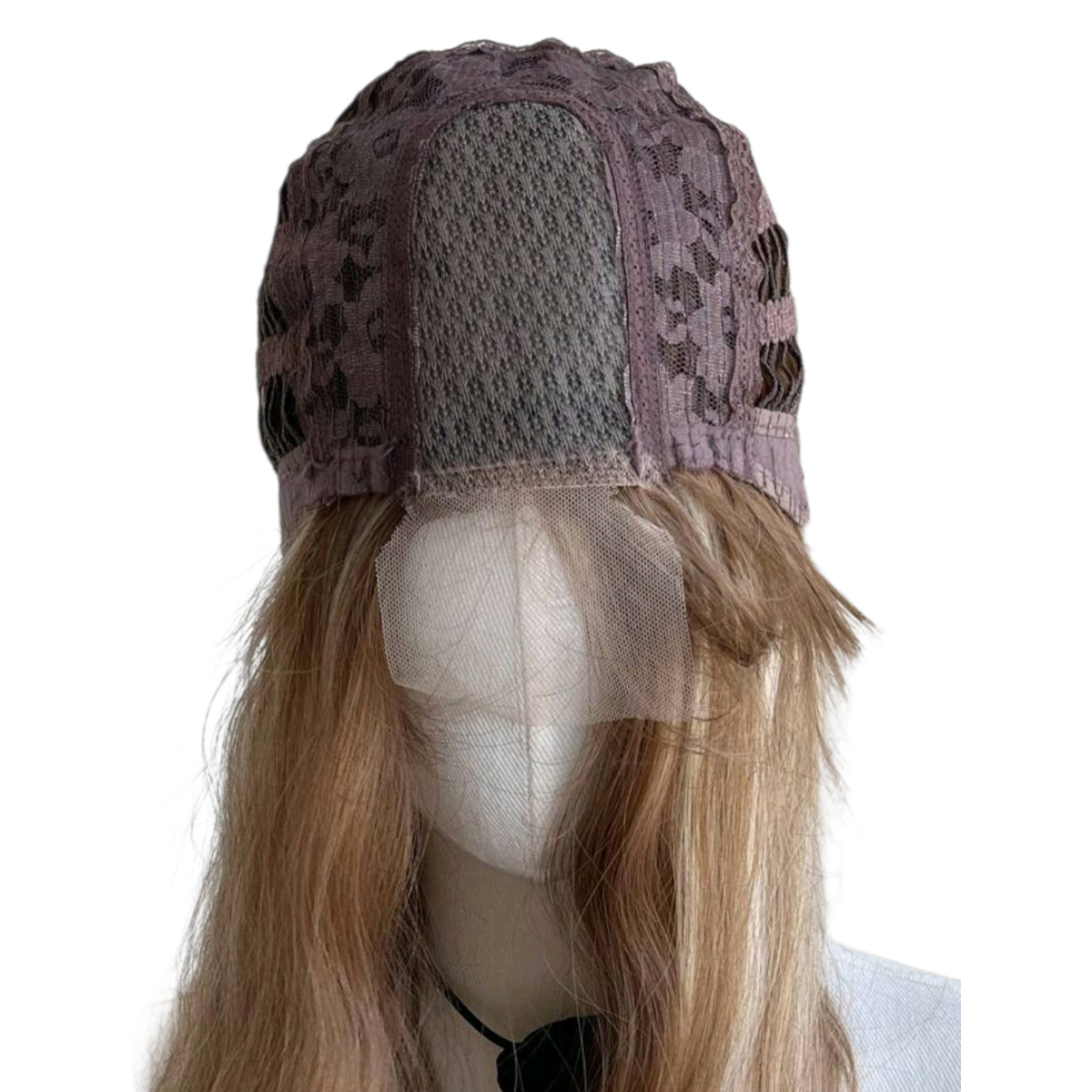 Peluca Cafe Claro con Degradado y Lacefront Ondulada