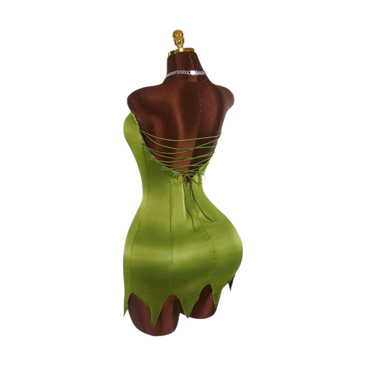 Vestido Verde Mini Tinkerbell Disfraz Adulto Campanita