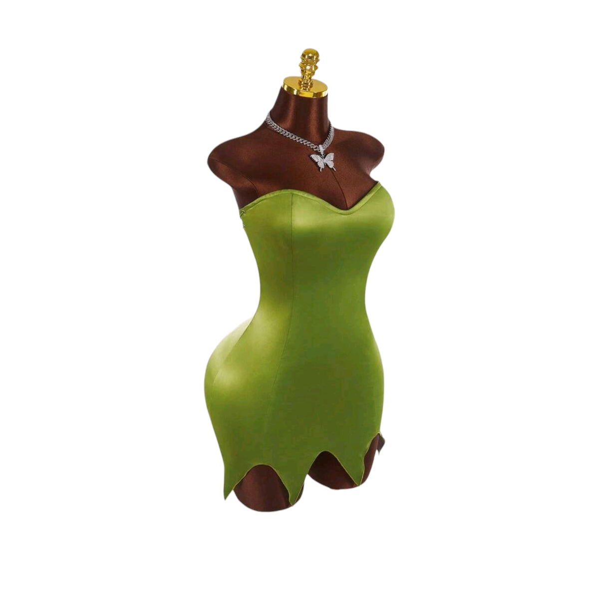 Vestido Verde Mini Tinkerbell Disfraz Adulto Campanita