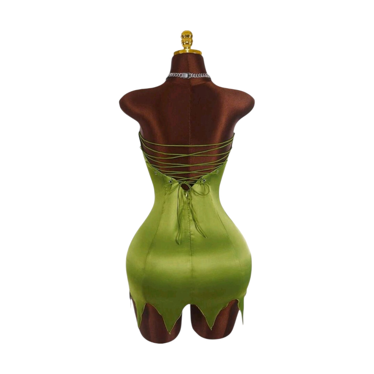 Vestido Verde Mini Tinkerbell Disfraz Adulto Campanita