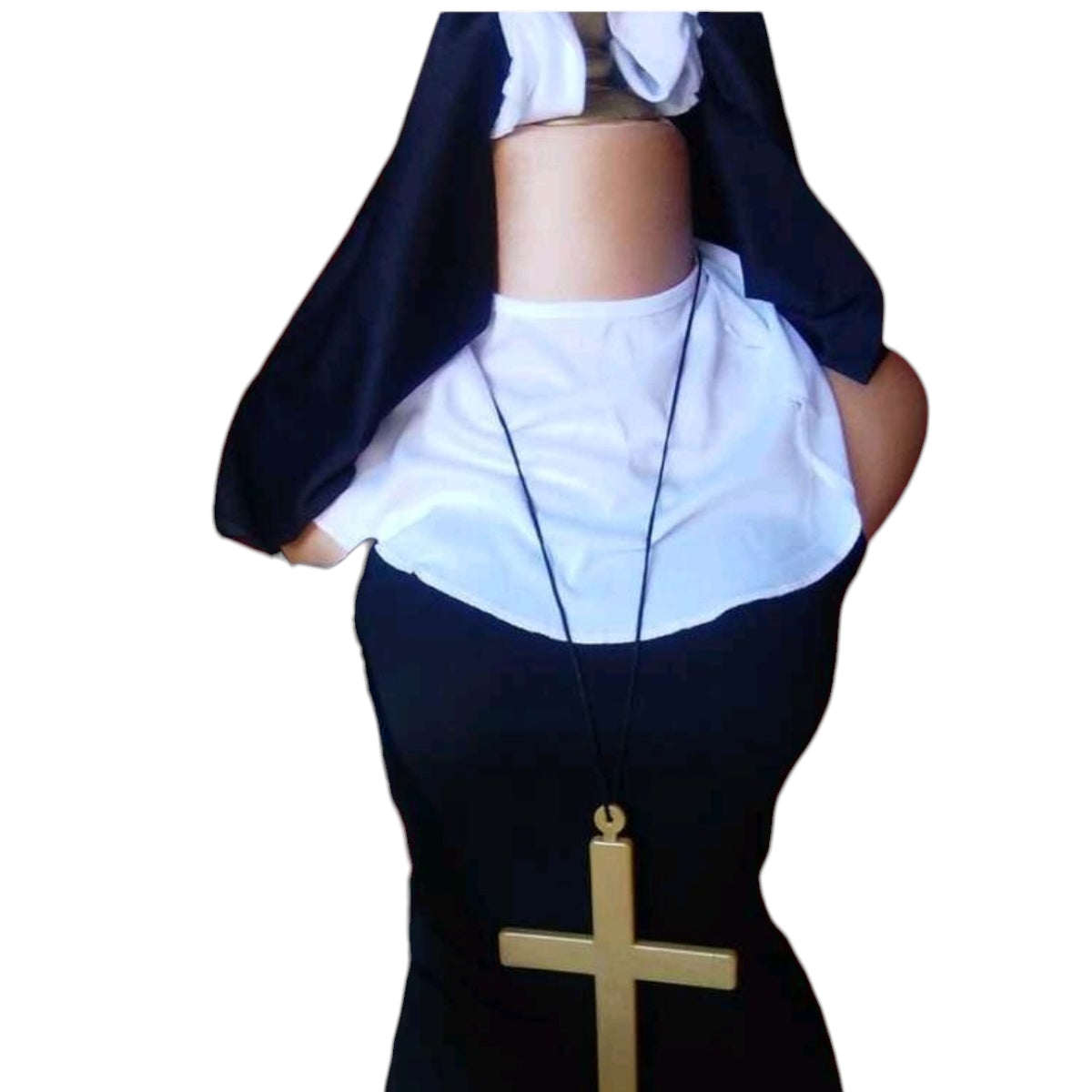 Kit Accesorios Disfraz de Monja Halloween Cabeza y Cuello