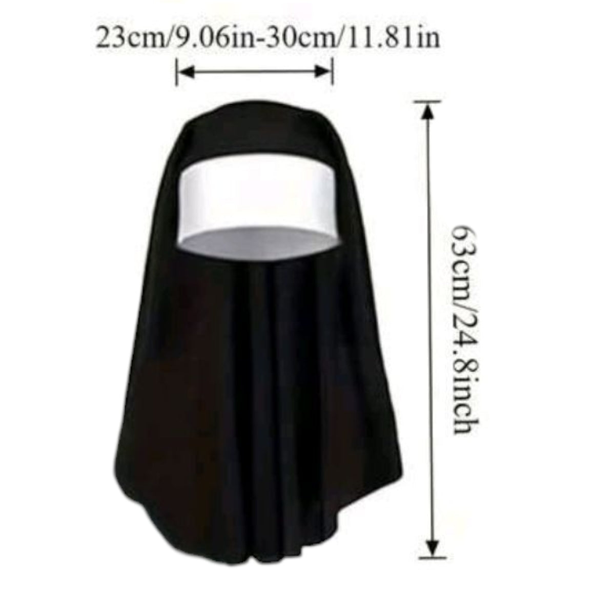 Kit Accesorios Disfraz de Monja Halloween Cabeza y Cuello