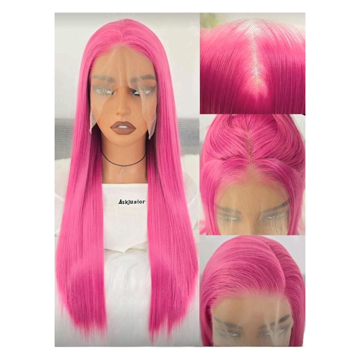 Peluca Rosa Malva Lace Front Lisa Larga