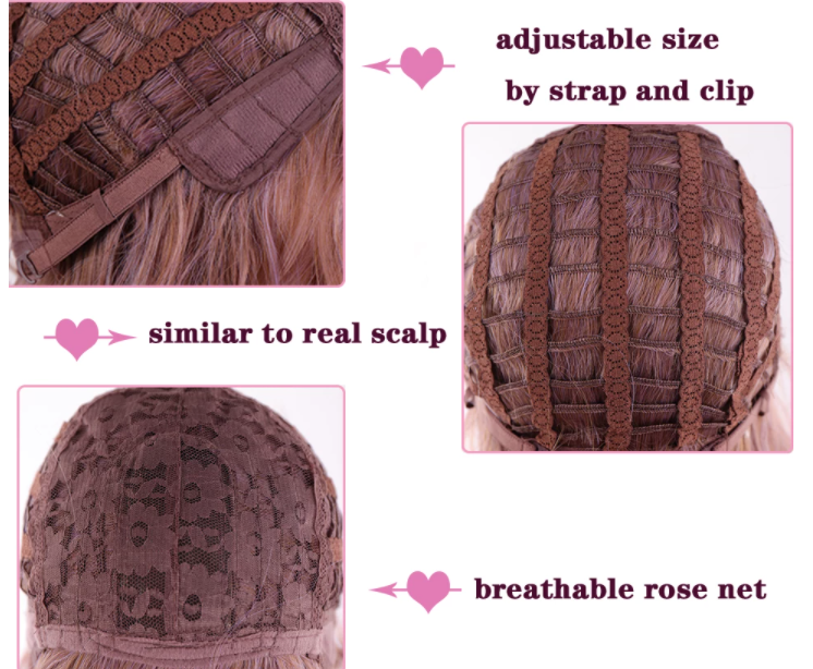 Peluca Azul Marino Lisa Larga sin Fleco