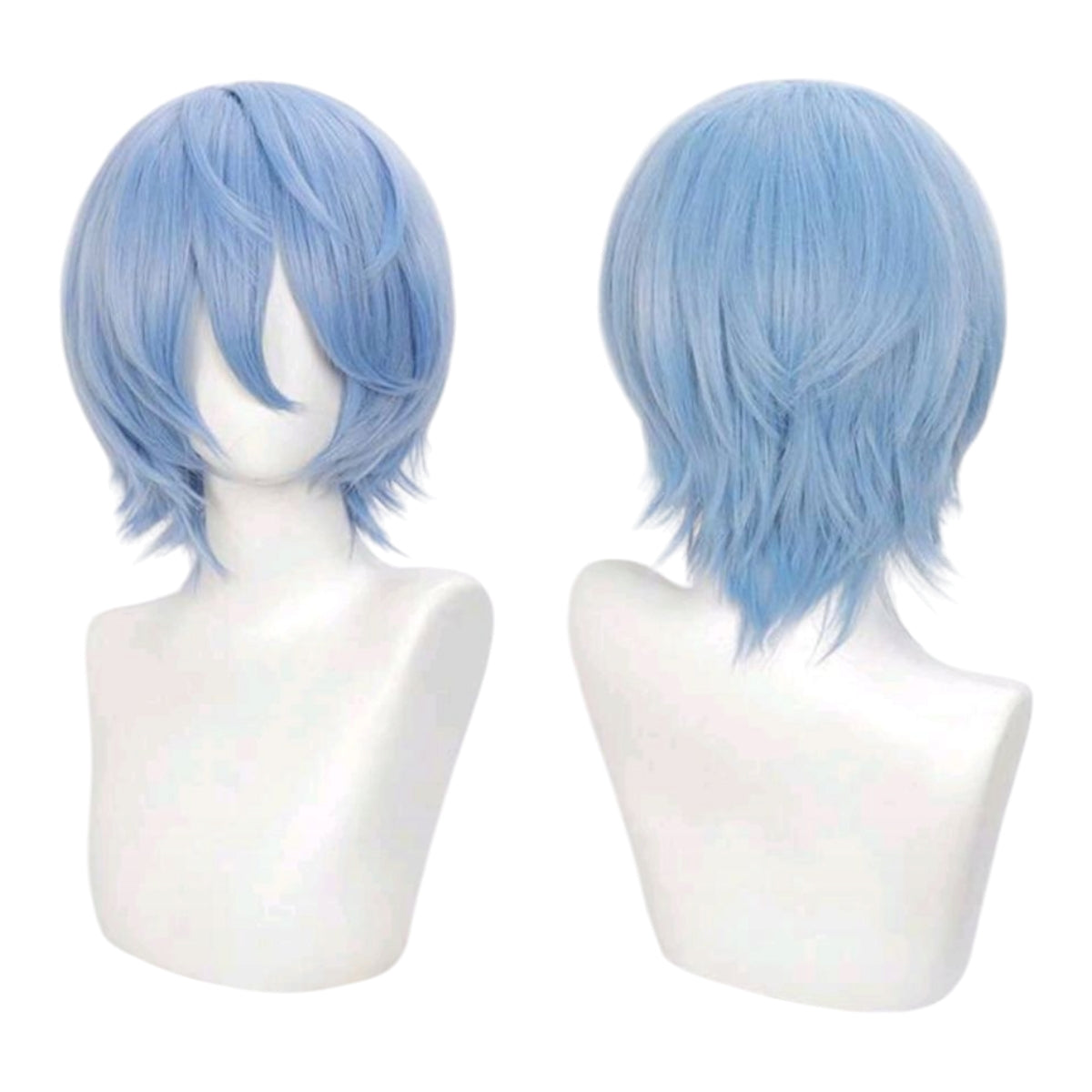Peluca Azul Claro Rei Ayanami Evangelion Cosplay
