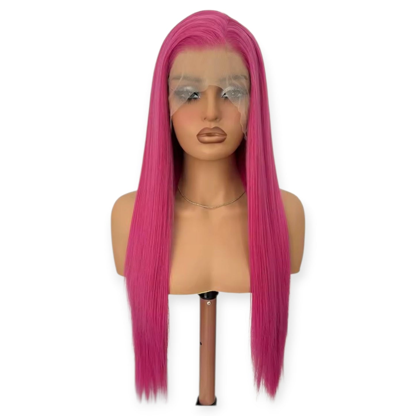 Peluca Rosa Magenta Lace Front Lisa Larga