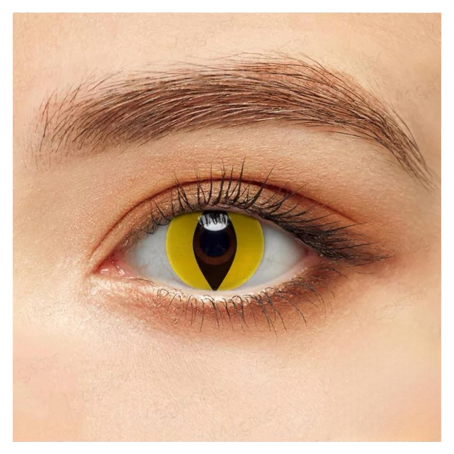 Pupilentes para Disfraz Amarillo Gato Halloween Party Año