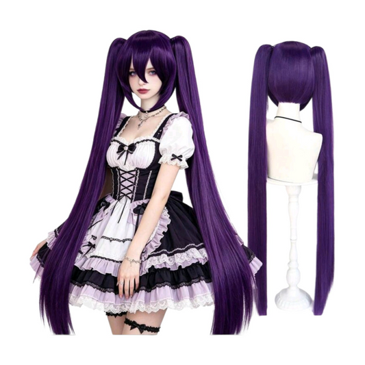 Peluca COLETAS Morado Violeta de Clip Largas Cosplay