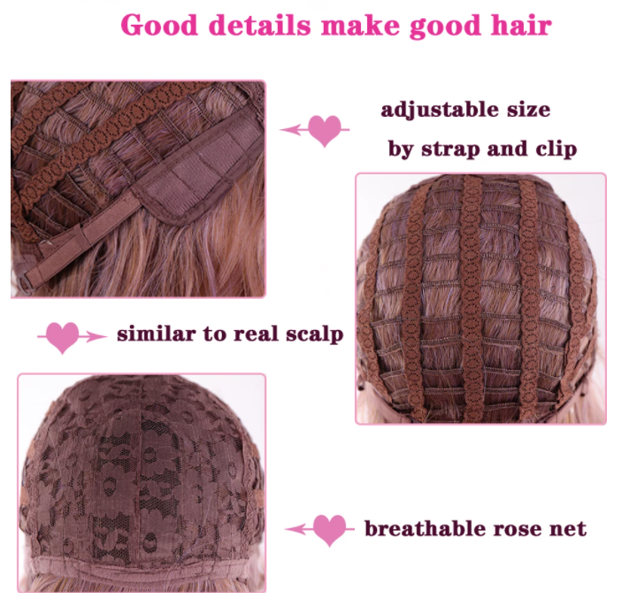 Peluca Blanca Ondulada Larga con Fleco Fibra Mate