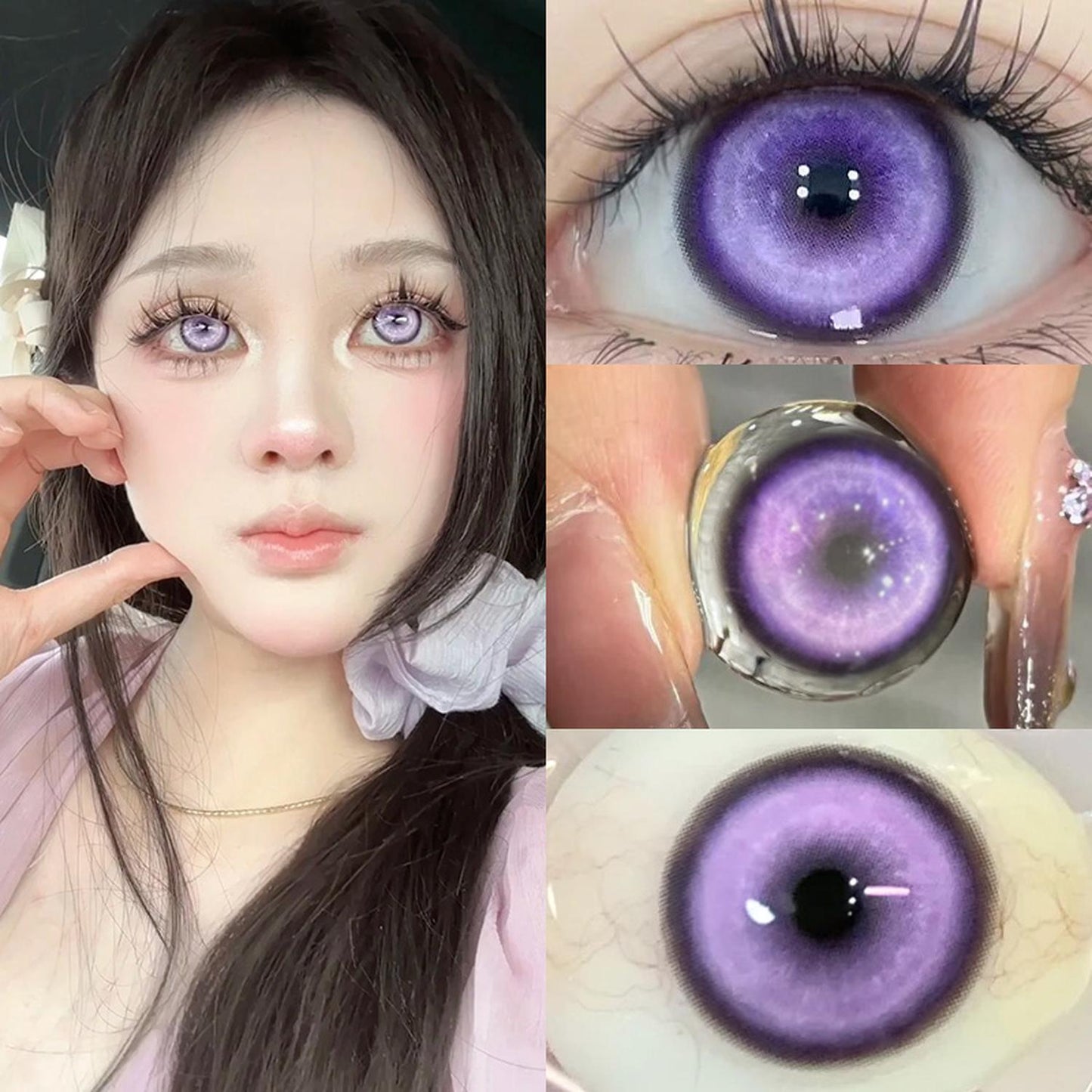 Lentes de Contacto Morado Niebla para Cosplay