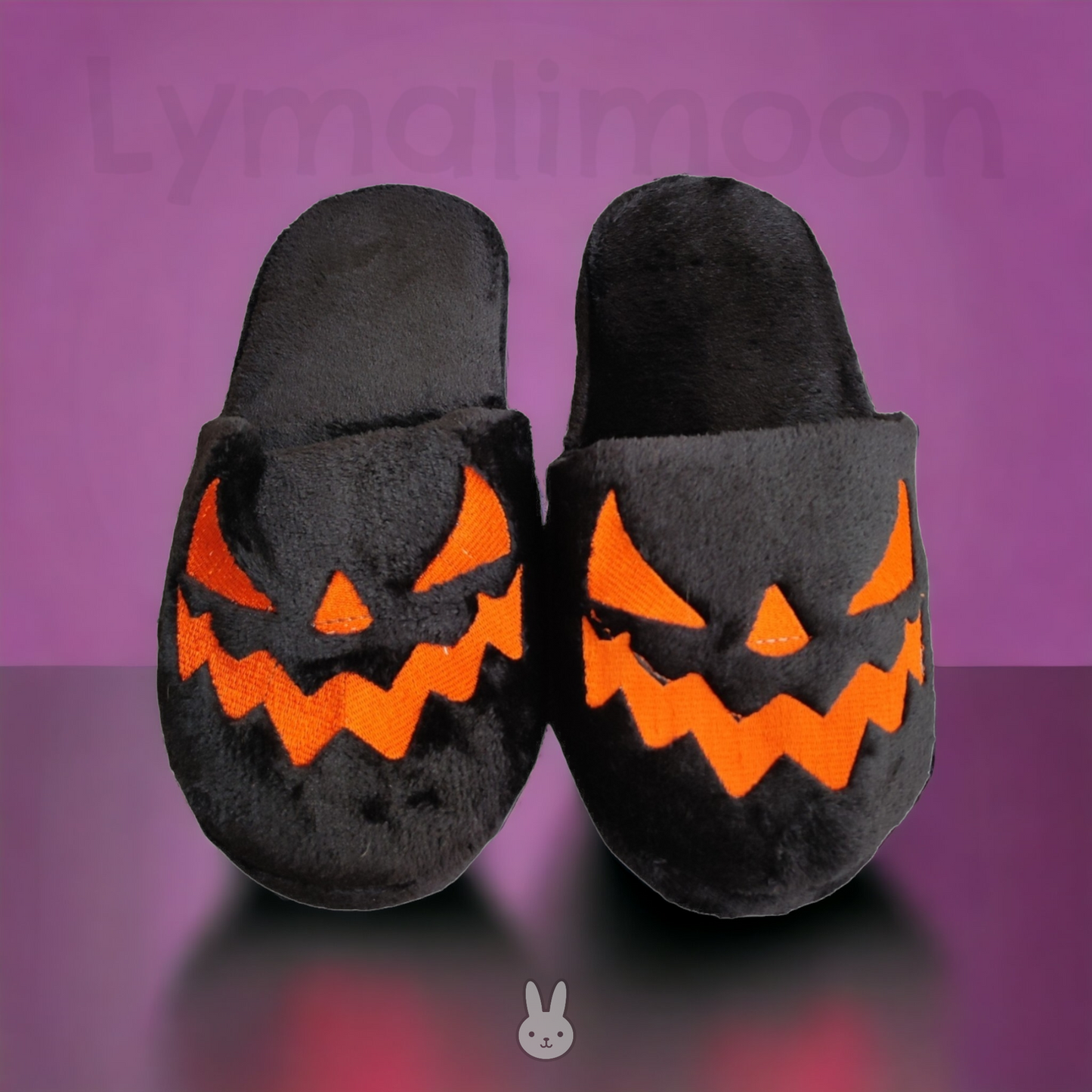 Pantuflas de Halloween Black Negro con Naranja Calabaza