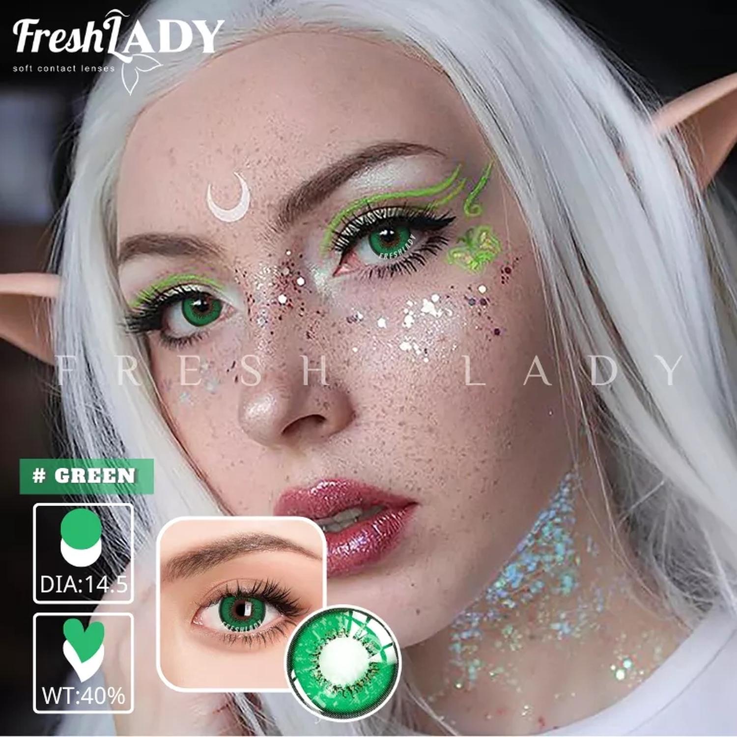 Lentes De Contacto Verde Intenso Lw Green Disfraz Cosplay Lymalimoon