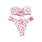 Bikini Strapless Bañador Blanco con Fresas Moda Kawaii