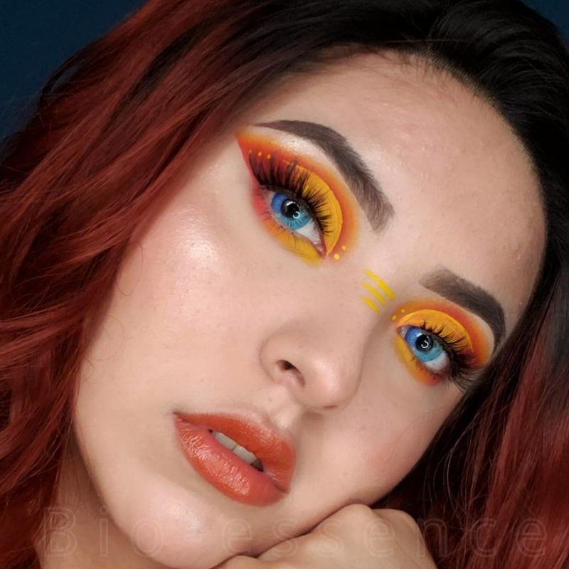 Pupilentes para Disfraz Azul Multicolor Destello Anime Y Cosplay