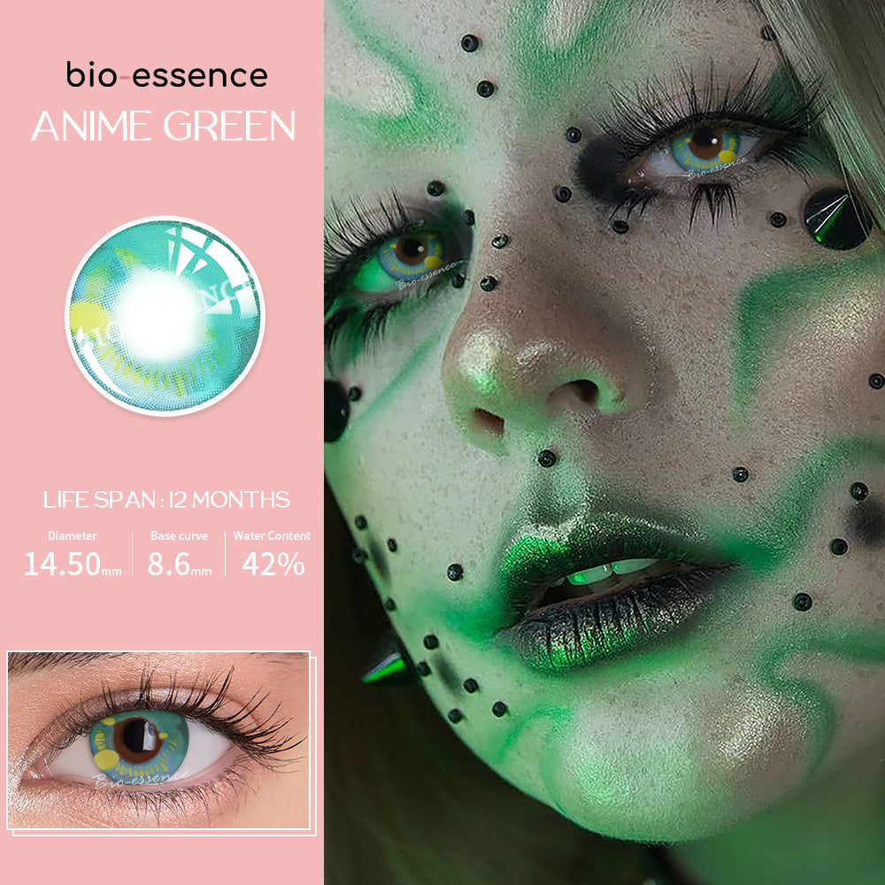 Pupilentes para Disfraz Verde Y Azul Turquesa Multicolor Anime