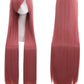 Peluca Rosa Oscuro Rojo Deslavado Cabello Largo Liso Cosplay L.46