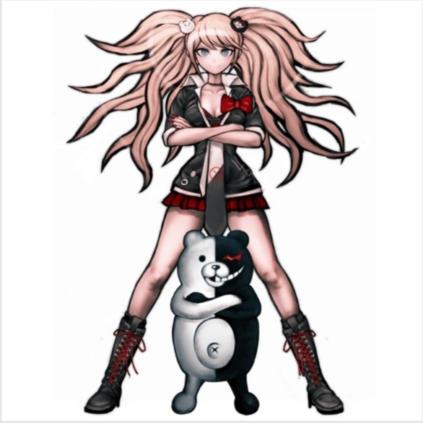 Peluca Rosa Claro Coletas Rizadas Junko Enoshima Cosplay