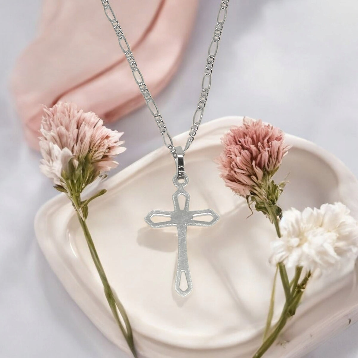 Collar con Dije de Cruces Plata Fina 925 Joyería