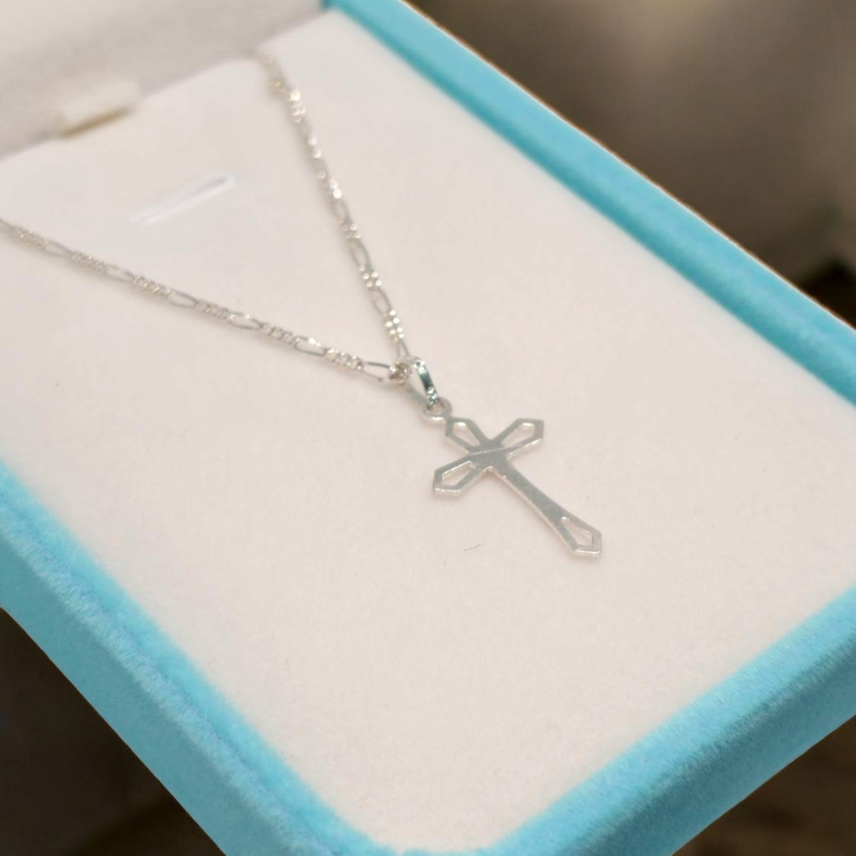 Collar con Dije de Cruces Plata Fina 925 Joyería