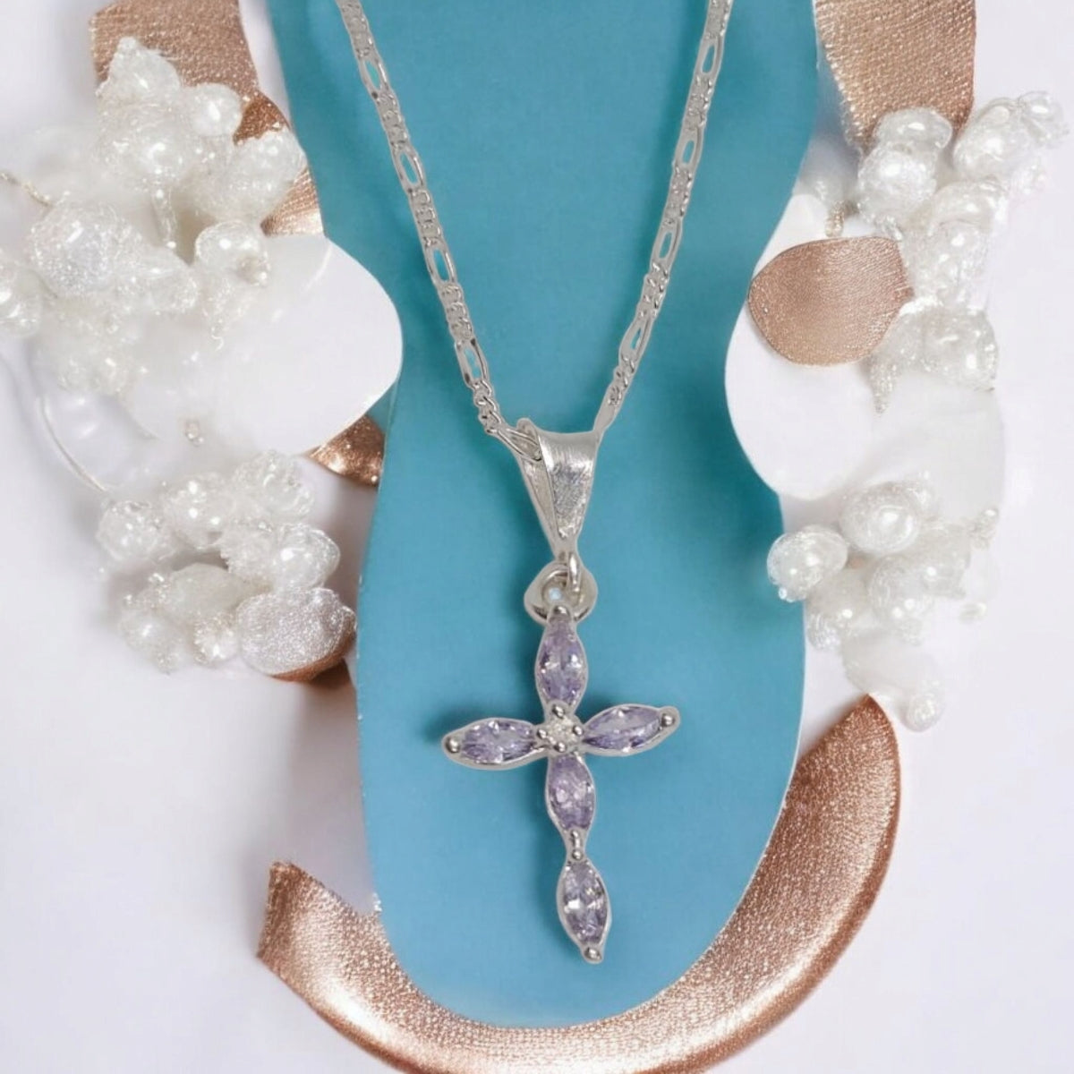 Collar con Dije de Cruces Plata Fina 925 Joyería