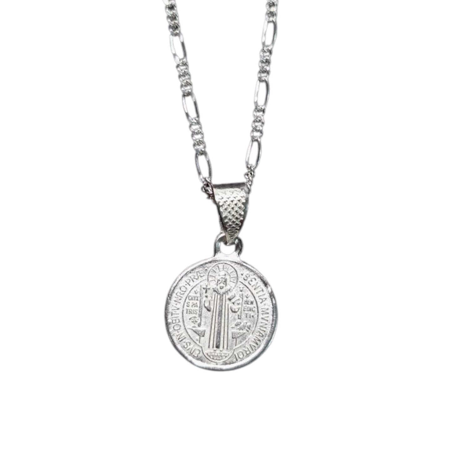 Collar de Plata 925 Cadena y Medalla de Santos Religiosos