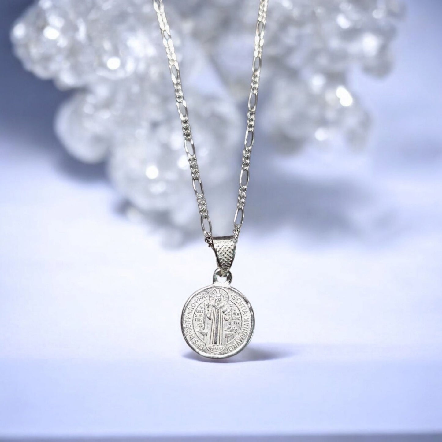Collar de Plata 925 Cadena y Medalla de Santos Religiosos