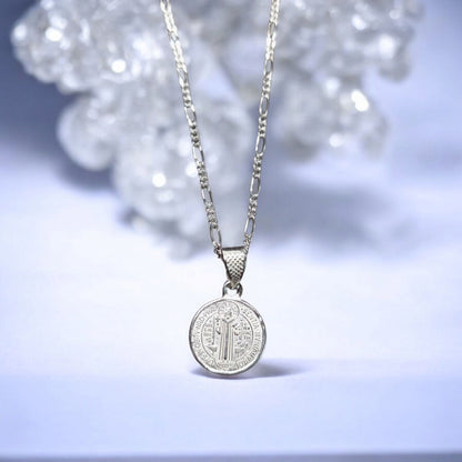 Collar de Plata 925 Cadena y Medalla de Santos Religiosos