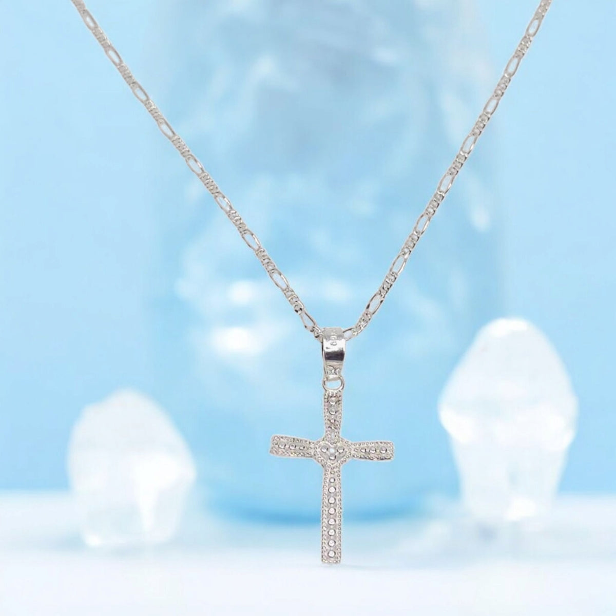 Collar con Dije de Cruces Plata Fina 925 Joyería