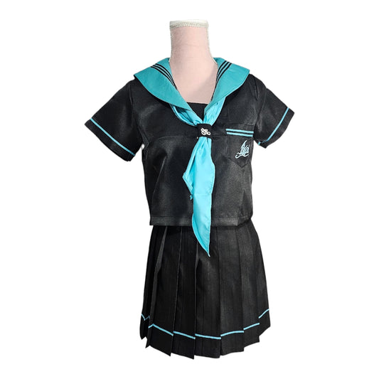 Uniforme Moda Japonesa Negro y Azul Turquesa