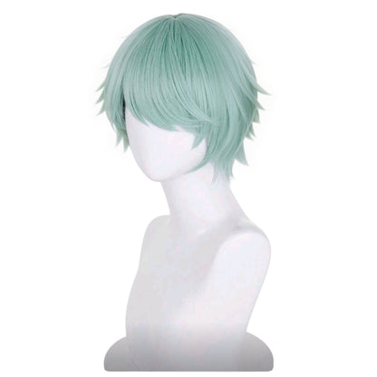Peluca Menta Claro Corta Estilizada con Picos estilo Anime