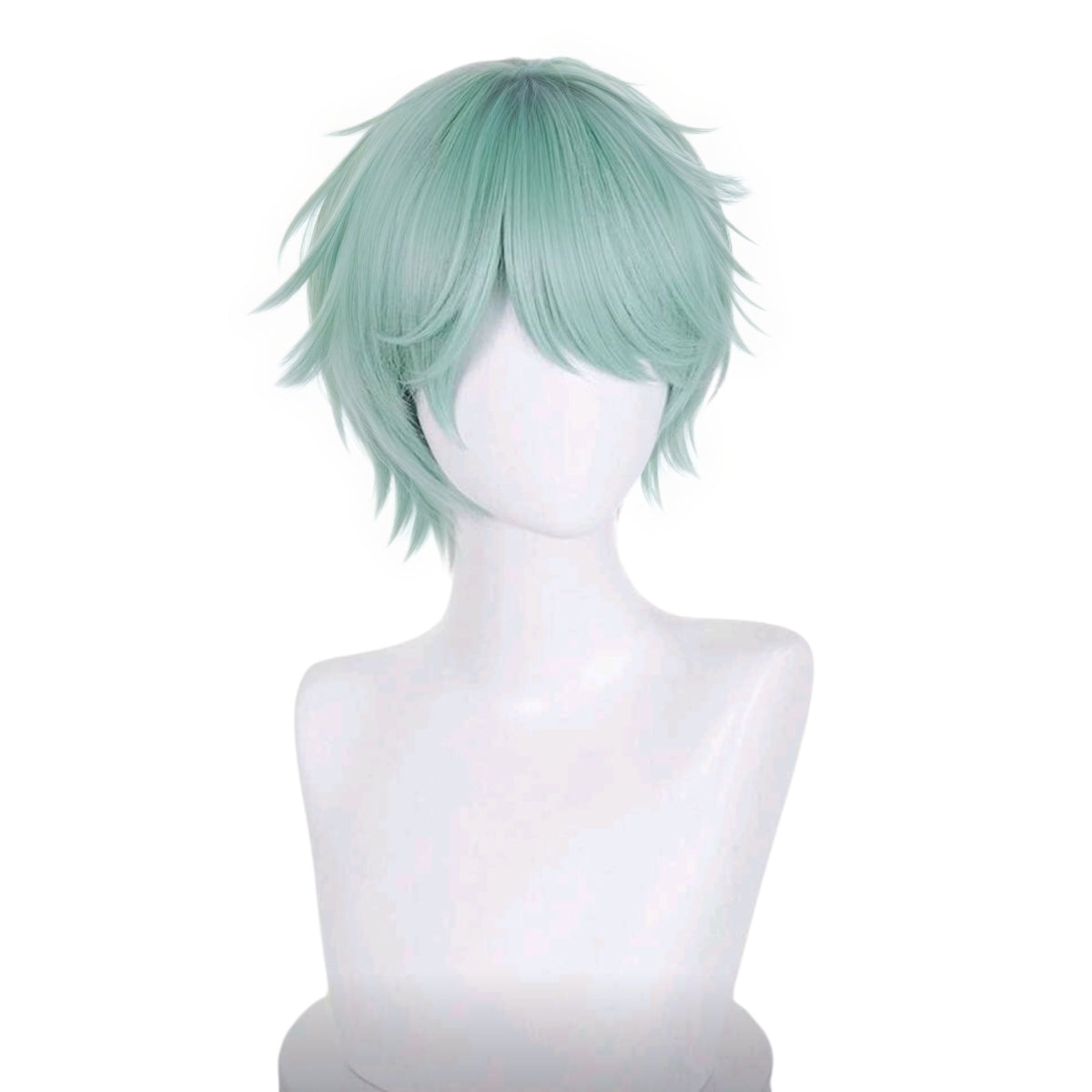 Peluca Menta Claro Corta Estilizada con Picos estilo Anime