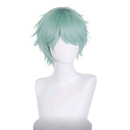 Peluca Menta Claro Corta Estilizada con Picos estilo Anime