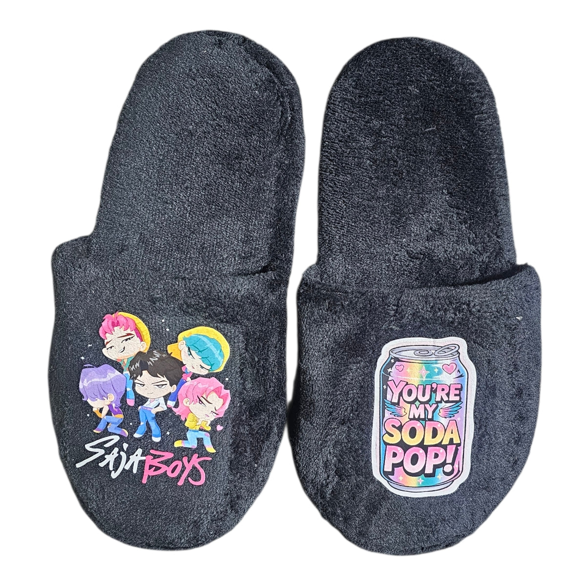 Pantuflas del Hogar Lymalimoon KPop Cazadoras Peluche Negro