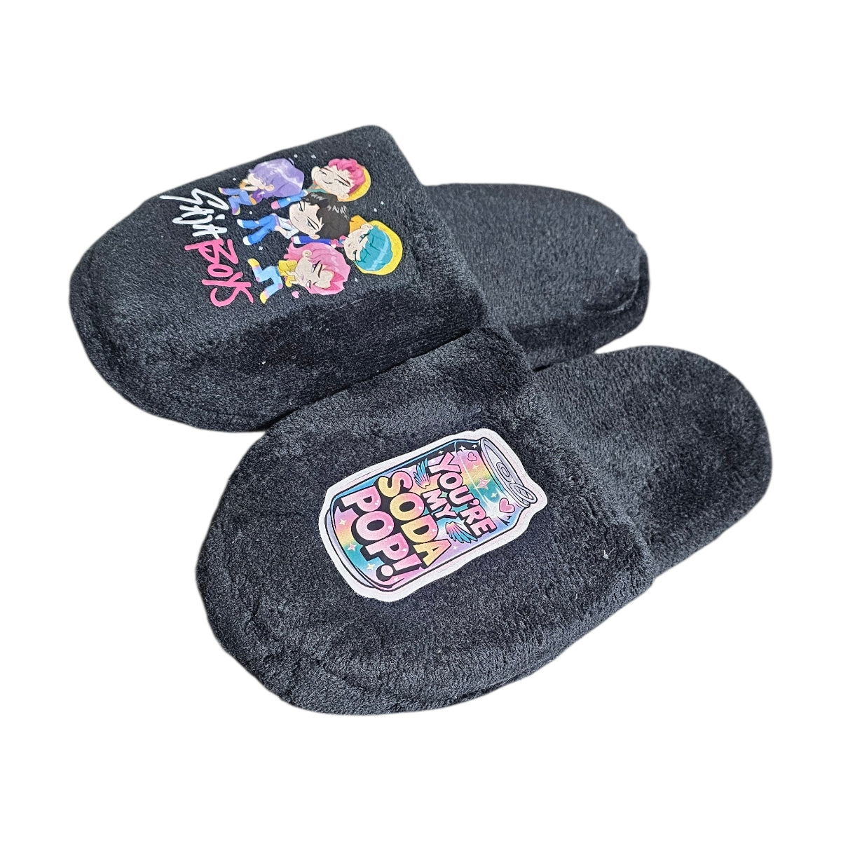 Pantuflas del Hogar Lymalimoon KPop Cazadoras Peluche Negro