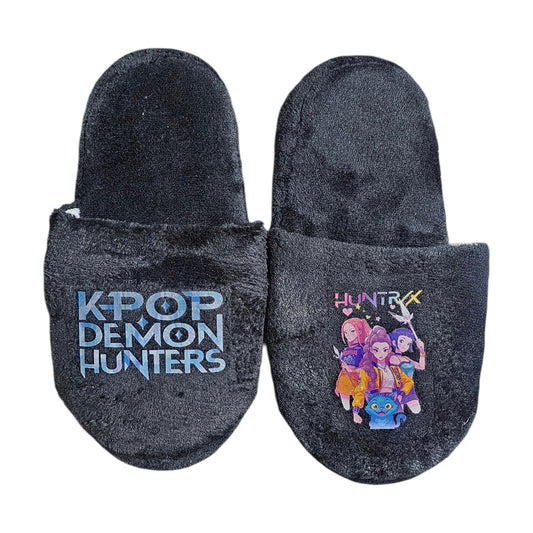 Pantuflas del Hogar Lymalimoon KPop Cazadoras Peluche Negro