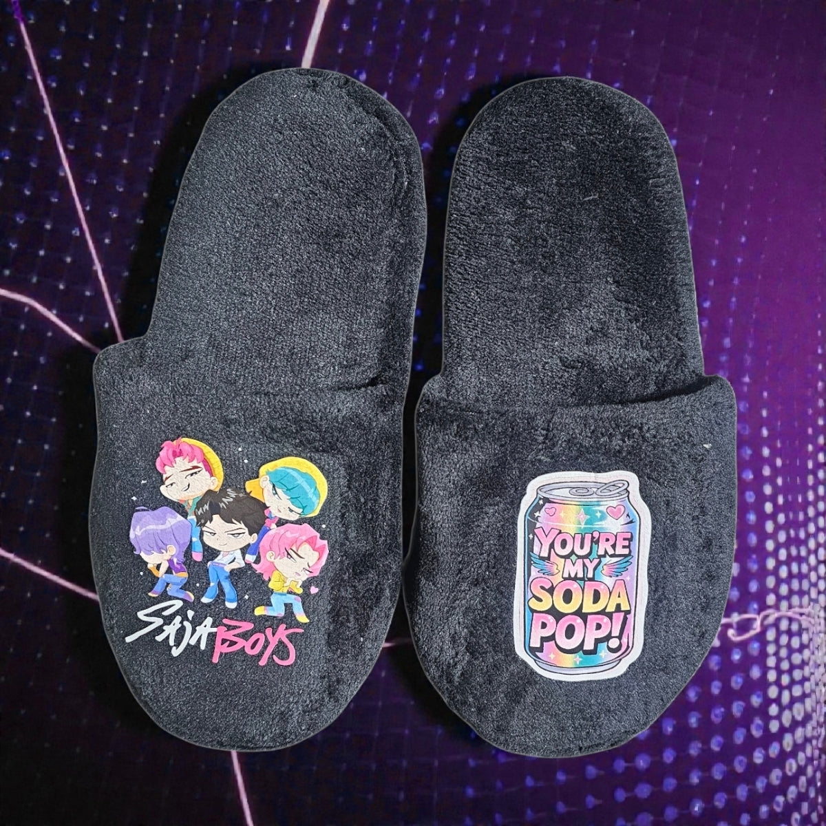 Pantuflas del Hogar Lymalimoon KPop Cazadoras Peluche Negro