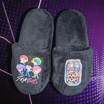 Pantuflas del Hogar Lymalimoon KPop Cazadoras Peluche Negro