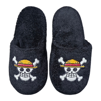 Pantuflas One Piece Anime Piratas Negras de Peluche