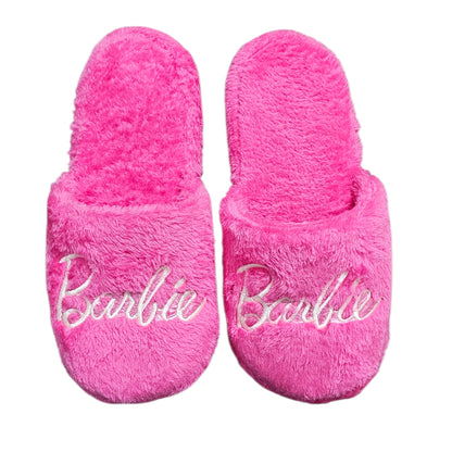 Pantuflas de Barbie Color Rosa de Peluche Slippers de Descanso