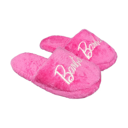 Pantuflas de Barbie Color Rosa de Peluche Slippers de Descanso