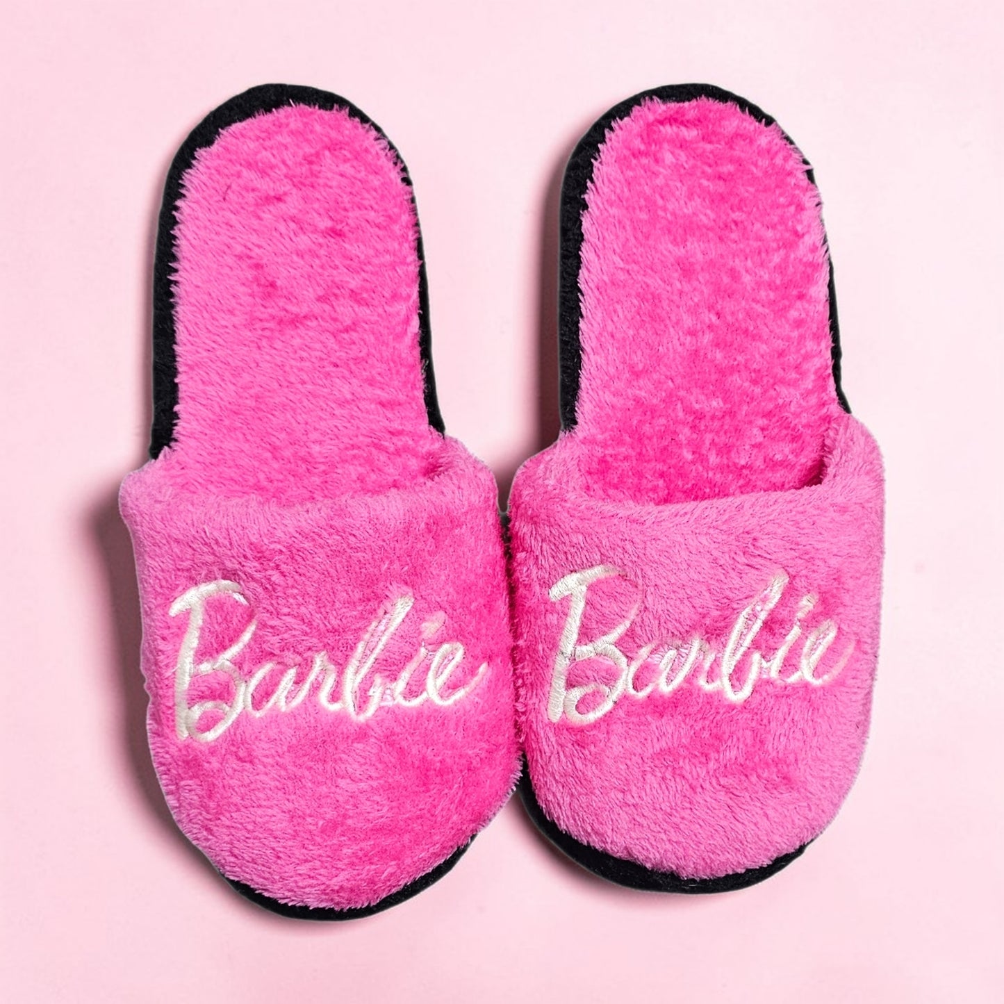 Pantuflas de Barbie Color Rosa de Peluche Slippers de Descanso